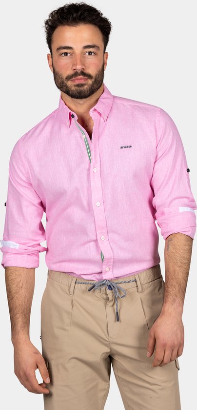 NZA New Zealand Auckland - Felgekleurd effen overhemd - Bright Pink