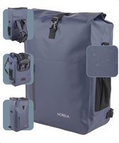 Morelia® 3 in 1 Fietstas - 100% Waterdicht - 28 Liter - fietstassen voor elektrische en standaard fietsen - Tarpaulin materiaal- Blauw