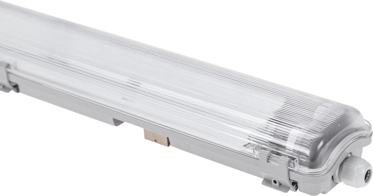 Spectrum - LED TL buis armatuur - 60cm - Waterdicht IP65 - voor dubbele LED TL buis - Doorkoppelbaar