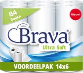 Brava - Super Keukenpapier - 84 Rollen - Ultra Absorberend Keukenpapier - Ultra Clean Keukenrol - Voordeelverpakking