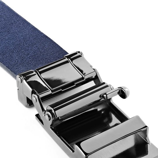 Marineblauwe Riem van Volnerfleer met Automatische Gesp