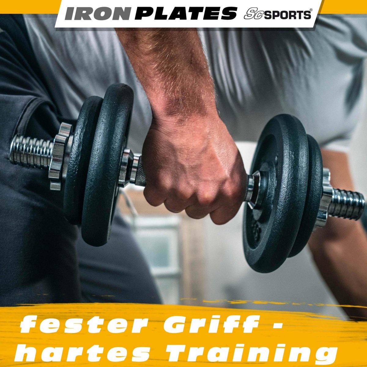 ScSPORTS Halterset 20 Kg, Dumbbell, Halterschijven Met Korte Halterstang Gietijzer 30 Mm Gewichten