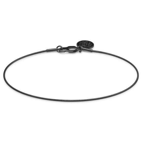 Essentials | 1 mm Gunmetal Zwarte Armband met Slangenschakels