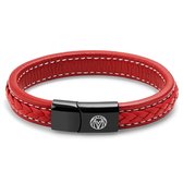 Bracelet en cuir rouge rétro