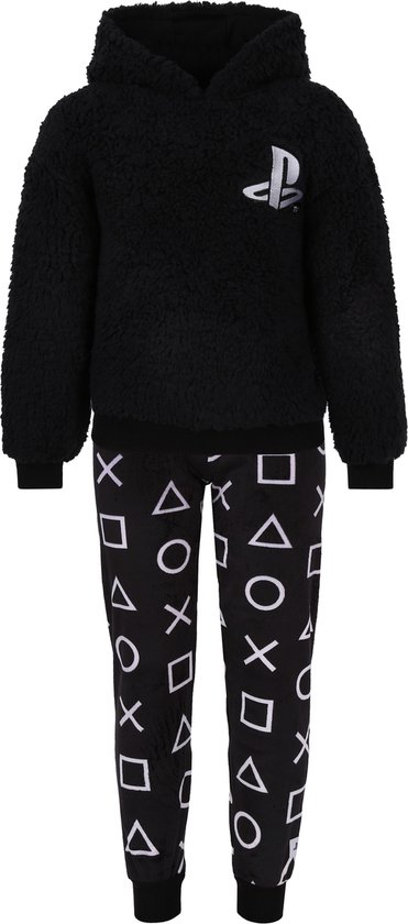 Warme zwarte PlayStation tweedelige pyjama