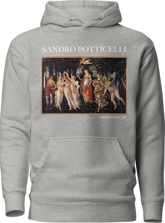 Sandro Botticelli 'Primavera' ("Primavera") Beroemd Schilderij Hoodie | Unisex Premium Kunst Hoodie | Carbon Grey | L
