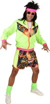 Magic By Freddy's - Jaren 80 & 90 Kostuum - Eighties Neon Sportbinkie Jumping Jack - Man - Groen - Small / Medium - Carnavalskleding - Verkleedkleding