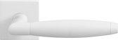 Deurkruk op rozet - Wit - RVS - GPF bouwbeslag - GPF Deurklink op vierkante rozet, Ika XL, paar, wit
