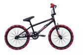In And OutdoorMatch BMX freestyle Claudie - Rotation 360 degrés - Taille de roue 20 pouces - Vélo pour garçons - Freins V et leviers de frein - Taille du cadre 28 cm - Zwart/ rouge