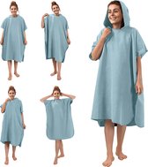 JEMIDI microvezel badponcho voor dames - Met capuchon - Sneldrogend en licht - Maat S/M in lichtgrijs