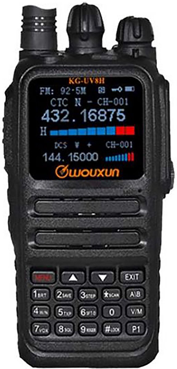 Set van 4 Wouxun KG-UV8H Dualband 10watt portofoons met beveiliging oortje
