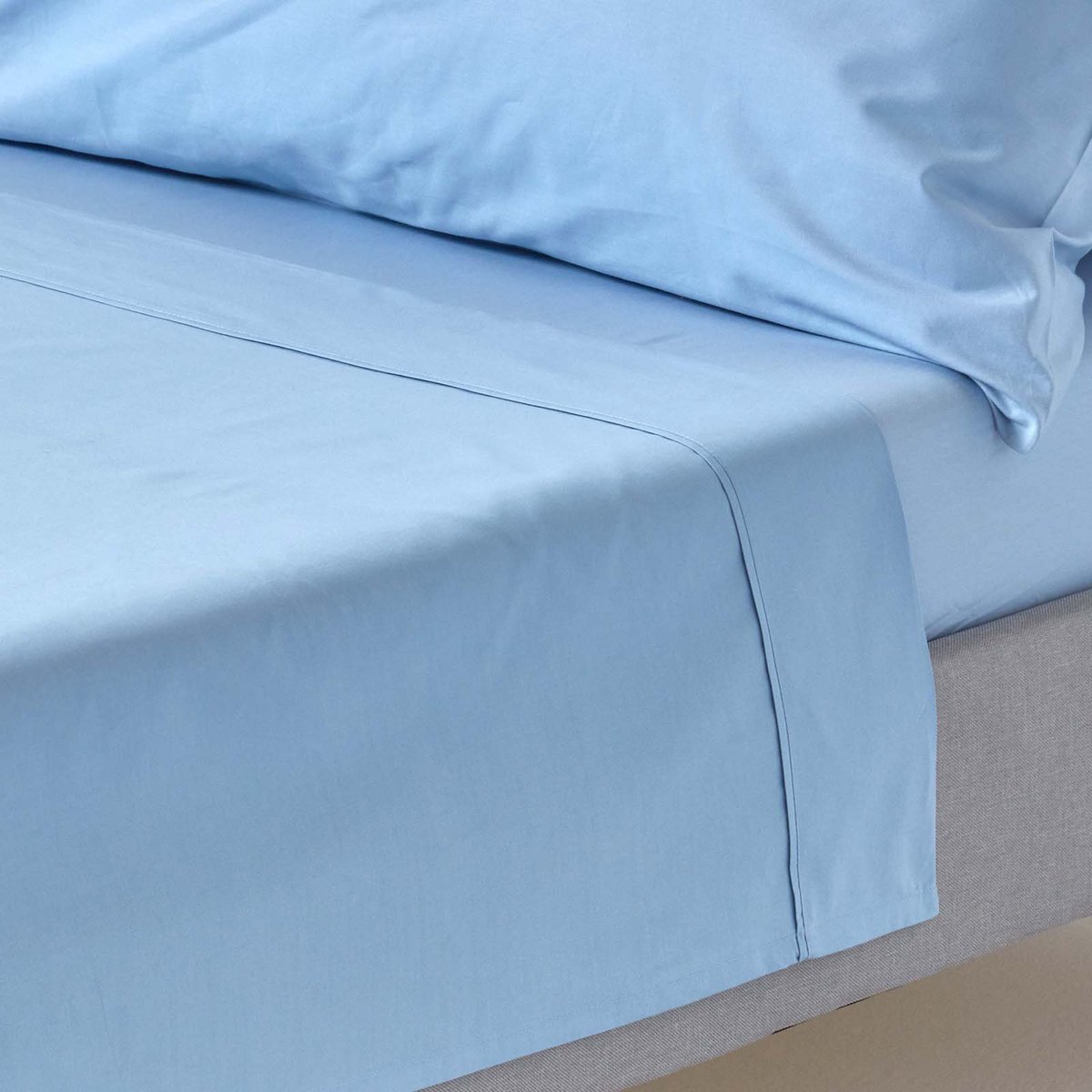 Homescapes Laken 280x280 cm – Blauw – 100% Egyptisch Perkal Katoen – 200 Draaddichtheid