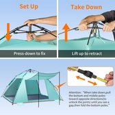 Tente pop-up pour 5 à 6 personnes, tente de plage automatique ventilée extra large, portable avec 3 recherches extensibles, protection solaire UPF 50+Easy Setup