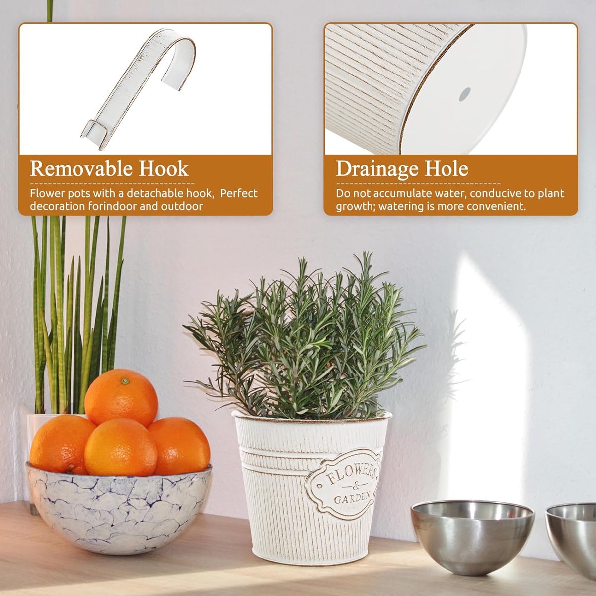 Pots De Fleurs Suspendus En Métal, Balcon, Jardin, Porte-fleurs