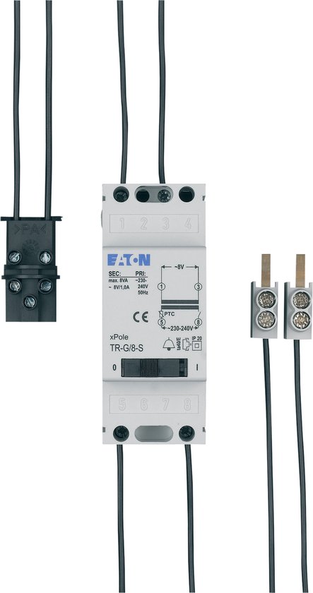 Eaton Beltransformator + Schakelaar - 1A 230/8V - TR-G/8-S FL