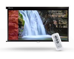 Beamer Leinwand 84 Zoll Outdoor: LEORFI Verbessert Schwarzer Hintergrund Schwarz undurchsichtig - Tragbare Projektionswand Indoor - Projektor Leinwand Faltbar Waschbar für Heimkino - mit Tragetasche