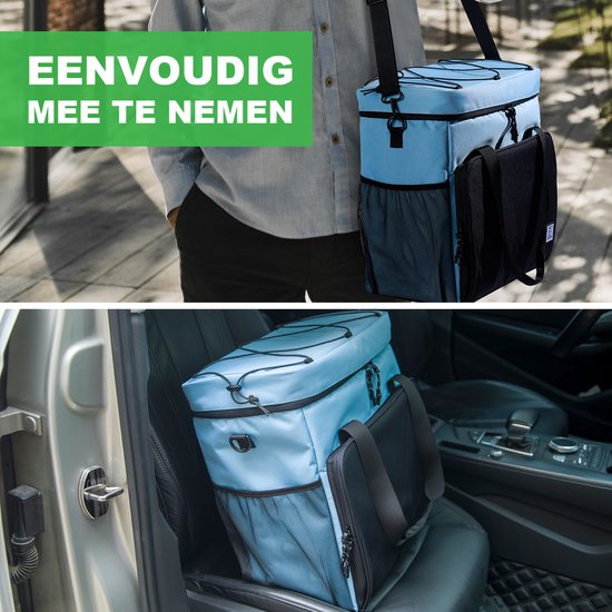 Brisby 4 Laags Geïsoleerde Koeltas - Lunchtas 40 liter - Zwart Blauw van Brisby — afbeelding 4