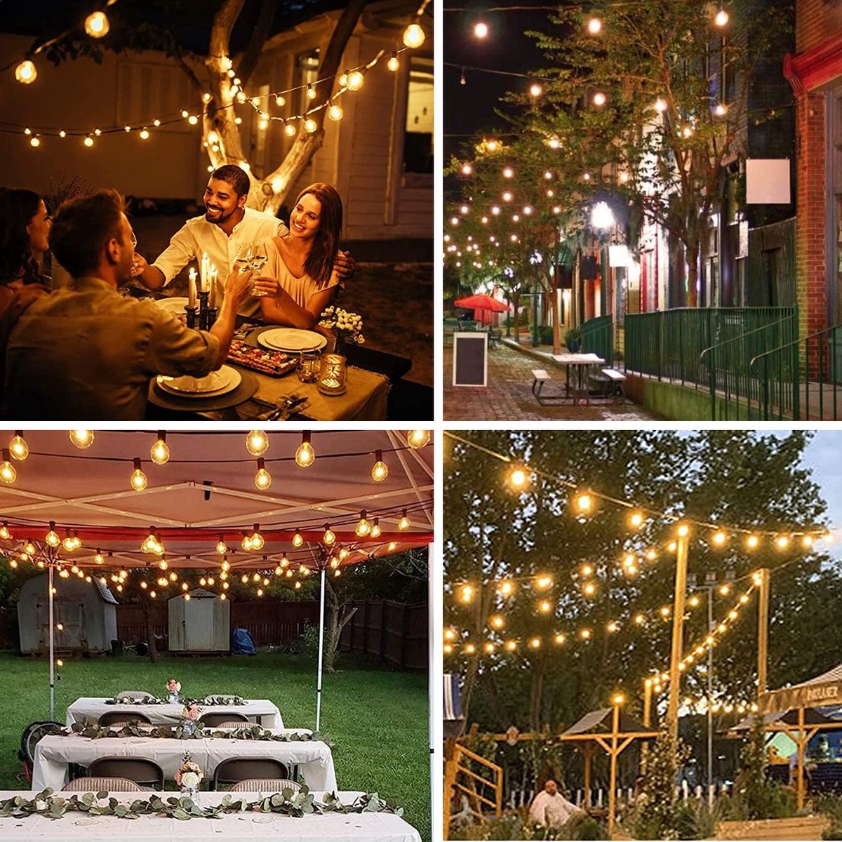 Decens 15m Dimbaar Lichtsnoer Rond - Waterdicht / 25 LED Lampjes Slinger - Kerst Lichtslinger voor Buiten Terras en Camping - Tuinverlichting - 2700k / Warm Wit – foto 7