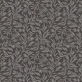 Bloemen behang Profhome 333265-GU vliesbehang glad met bloemen patroon mat zwart zilver 5,33 m2