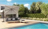 Platinum Challenger T² zweefparasol 300x300cm light grey (lichtgrijs) + Premium Modena parasolvoet 90kg