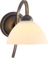 Steinhauer Capri - Applique - 1 lumière - Bronze - Verre d'albâtre crème