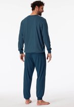Schiesser heren lange pyjama - Comfort - 181156 - 54 - Blauw