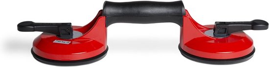LxsNyvantic Zuignap, 2 x tegelzuignap, zuignap, dubbele zuignap, 80 kg draagkracht, ergonomische handgreep, geschikt voor glas, tegels, marmer, laminaatvloeren