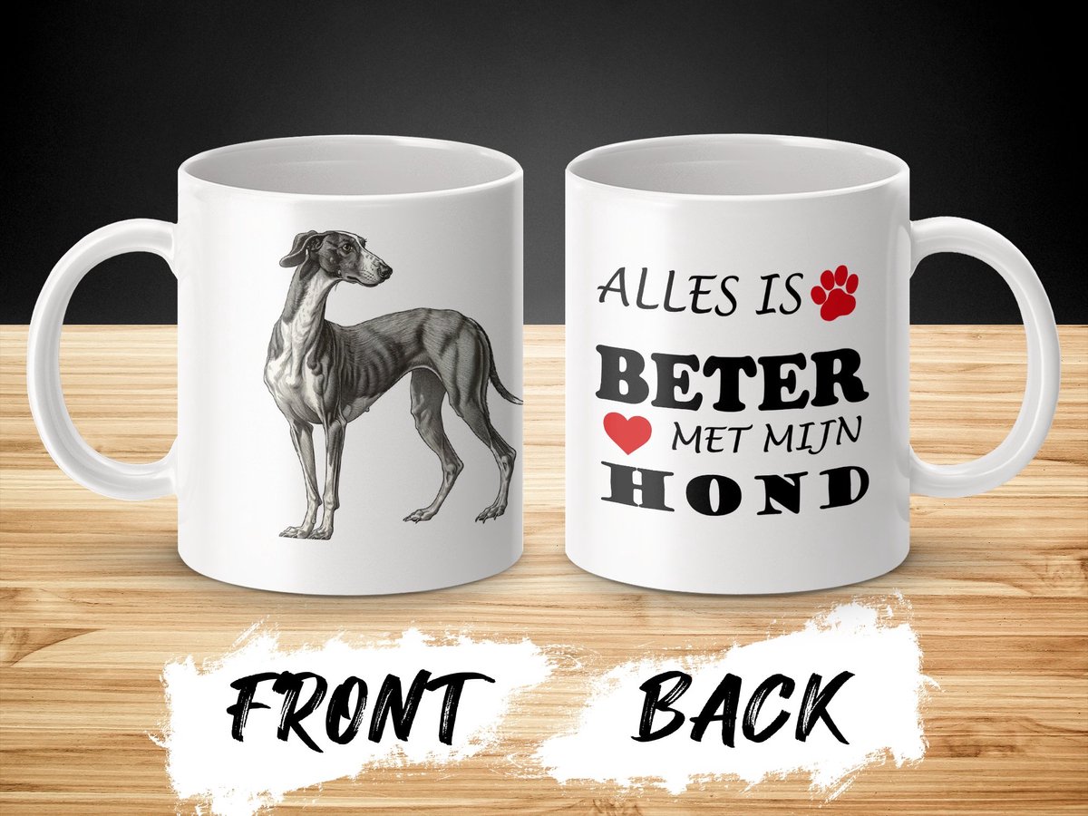 Mok Greyhound Alles is beter met mijn hond - dog - doglover