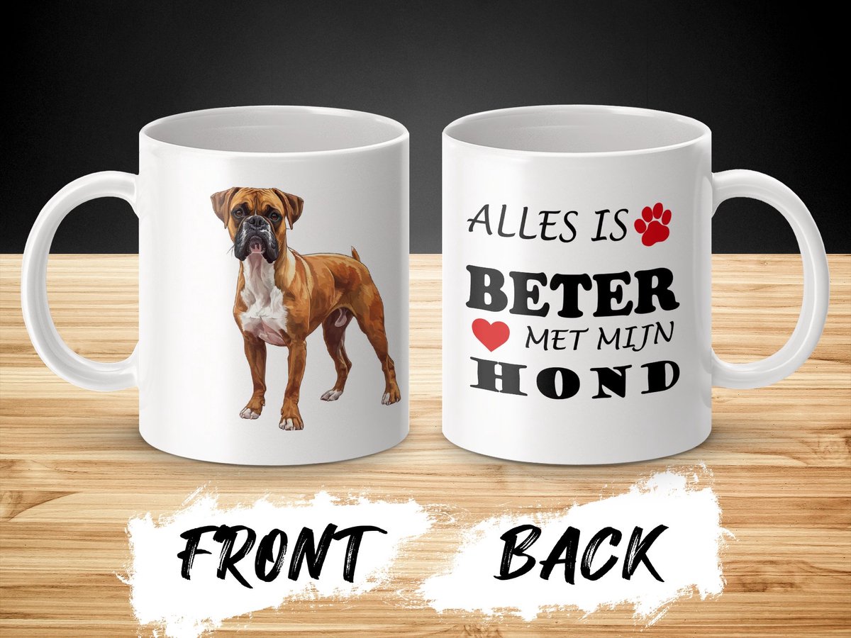 Mok Boxer Alles is beter met mijn hond - dog - doglover