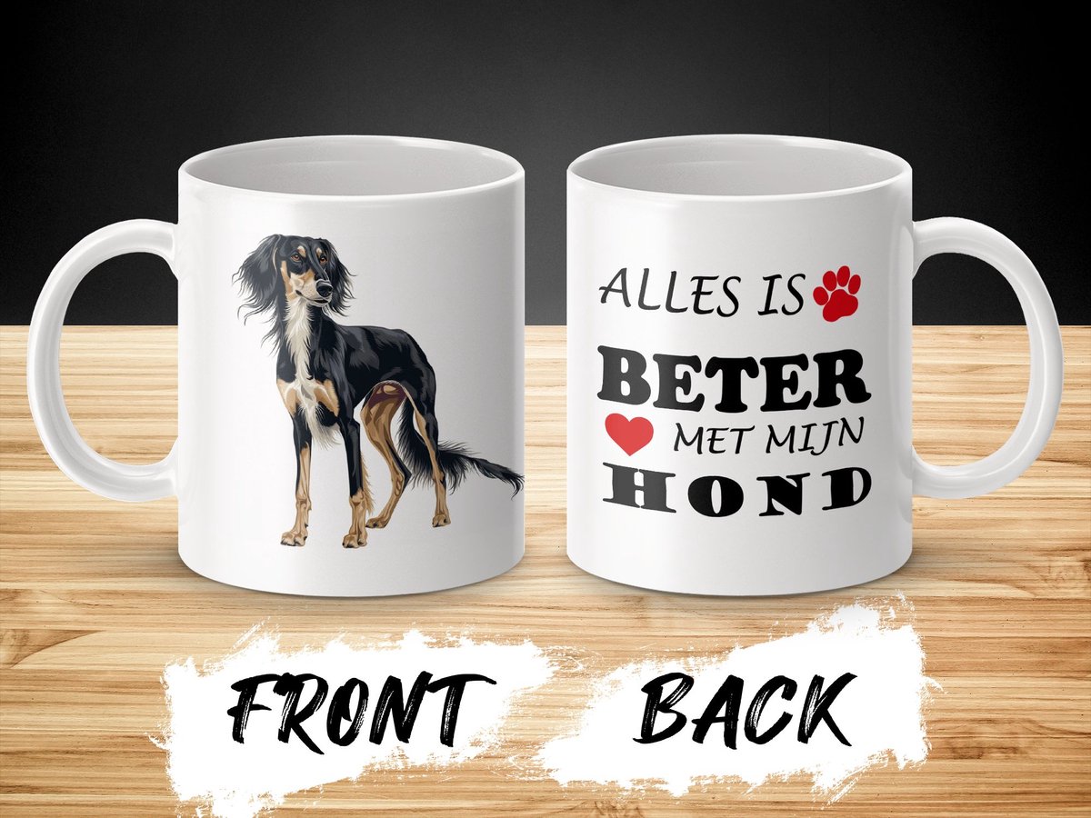 Mok Saluki Alles is beter met mijn hond - dog - doglover