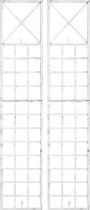 CLP Trigo Set van 2 Plantenklimrekken - Wandmontage - Trellis voor aan de muur - Plantenklimrekken hekwerk van metaal - antiek/wit