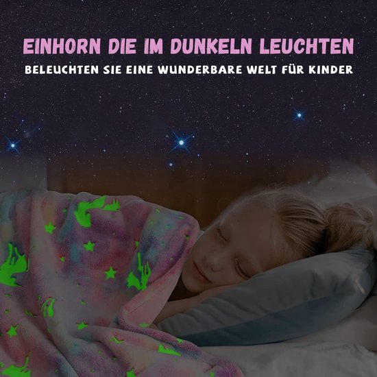 Knuffeldeken voor kinderen, eenhoorn-deken, knuffeldeken licht op in het donker, eenhoorn, cadeaus voor meisjes, superzachte en warme deken (eenhoorn-02, 130 x 150 cm Knuffeldeken voor kinderen, eenhoorn-deken, knuffeldeken licht op in het donker, eenhoorn, cadeaus voor meisjes, superzachte en warme deken (eenhoorn-02, 130 x 150 cm