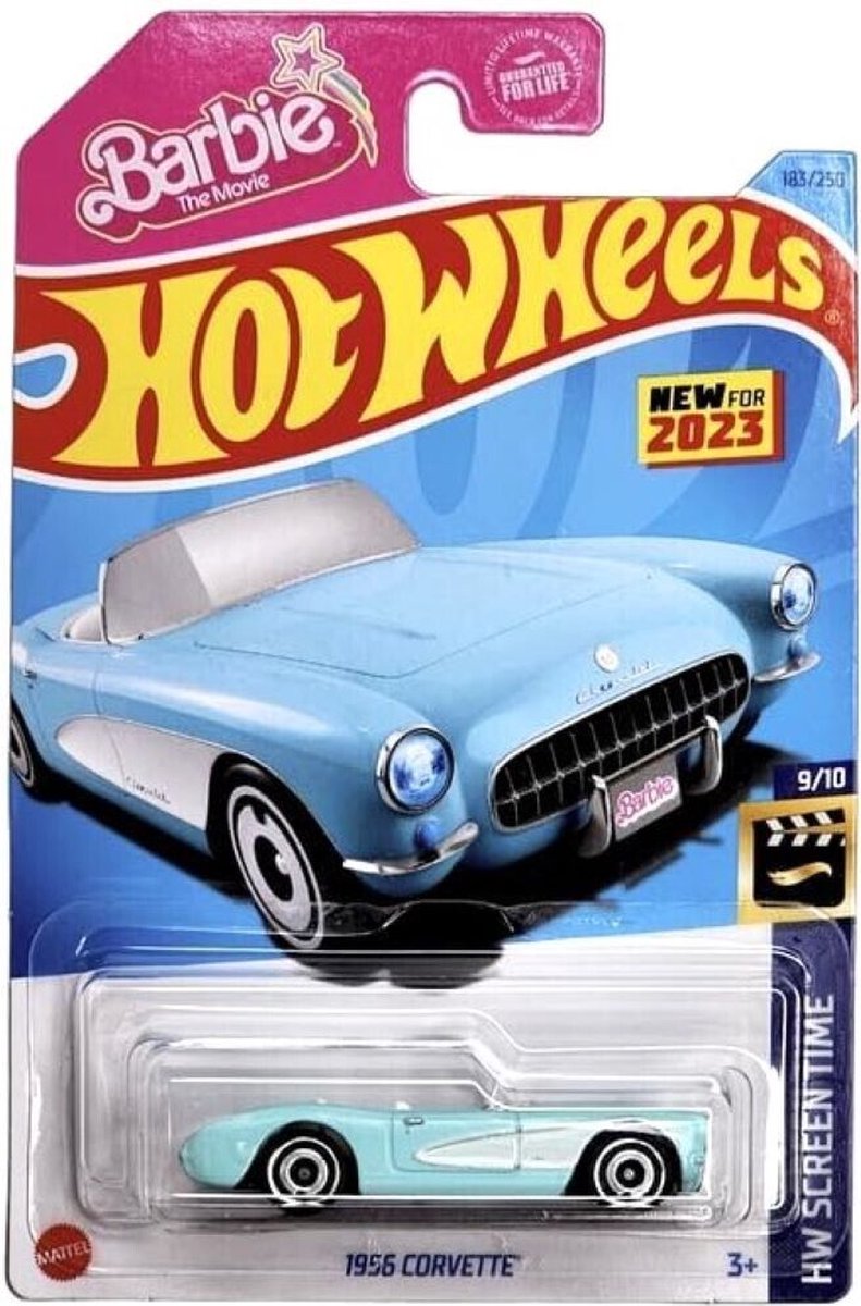 HOT WHEELS CORVETTE 1956 183/250 1:64 SCREEN TIME 9/10 (TURQOISE/WHITE)