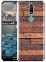 Nokia 2.4 Hoesje Houten planken - Designed by Cazy