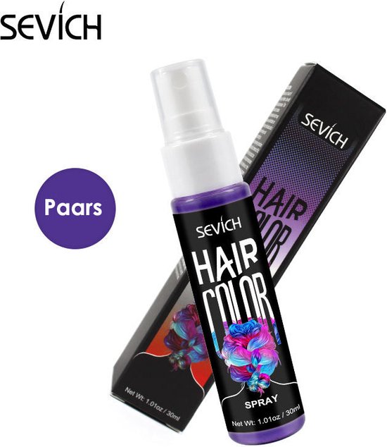 PAARSE Haar Kleur Spray - Haarspray - HaircolorSpray – Direct natuurlijke haarkleur - Wasbaar-Feest verf – Tijdelijke Haarkleur - Carnaval - Haarspray - Waterbasis – Kleur: Paars
