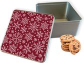 Cookie Tin Snow Square - Boîte de rangement 20x20x10 cm