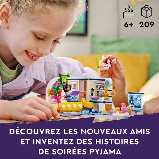 Meisje met LEGO Friends Aliya's kamer speelgoed, 6+ 209 stukjes.