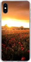 Coque iPhone Xs Max - Coucher de soleil sur les coquelicots en Angleterre - Coque de téléphone en Siliconen