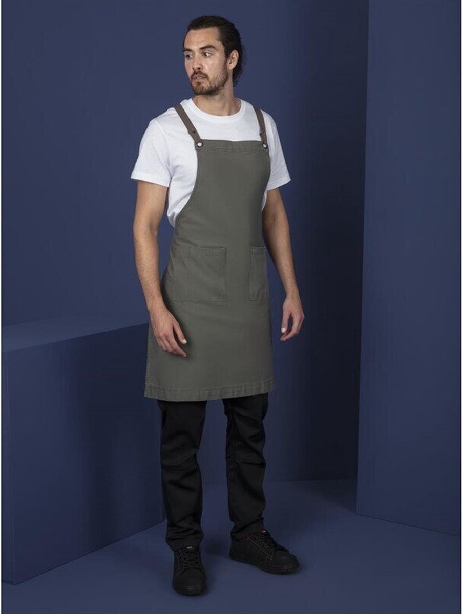 Soutside Katoenen Halterschort Khaki - Southside BB684 - Horeca & Professioneel