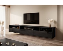 Meubella - TV-Meubel Antrix - Zwart - 270 cm