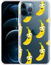 Geschikt voor Apple iPhone 12 Pro Max Hoesje Happy Banaan - Designed by Cazy