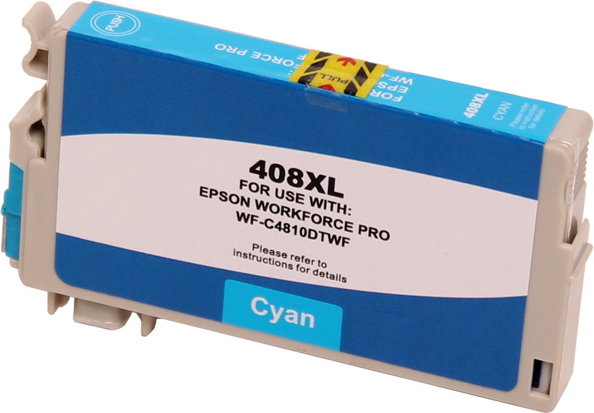 Abc Huismerk Inkt Cartridge Geschikt Voor Epson 408xl Cyan Workforce Wf C4810dtwf Bol 2041