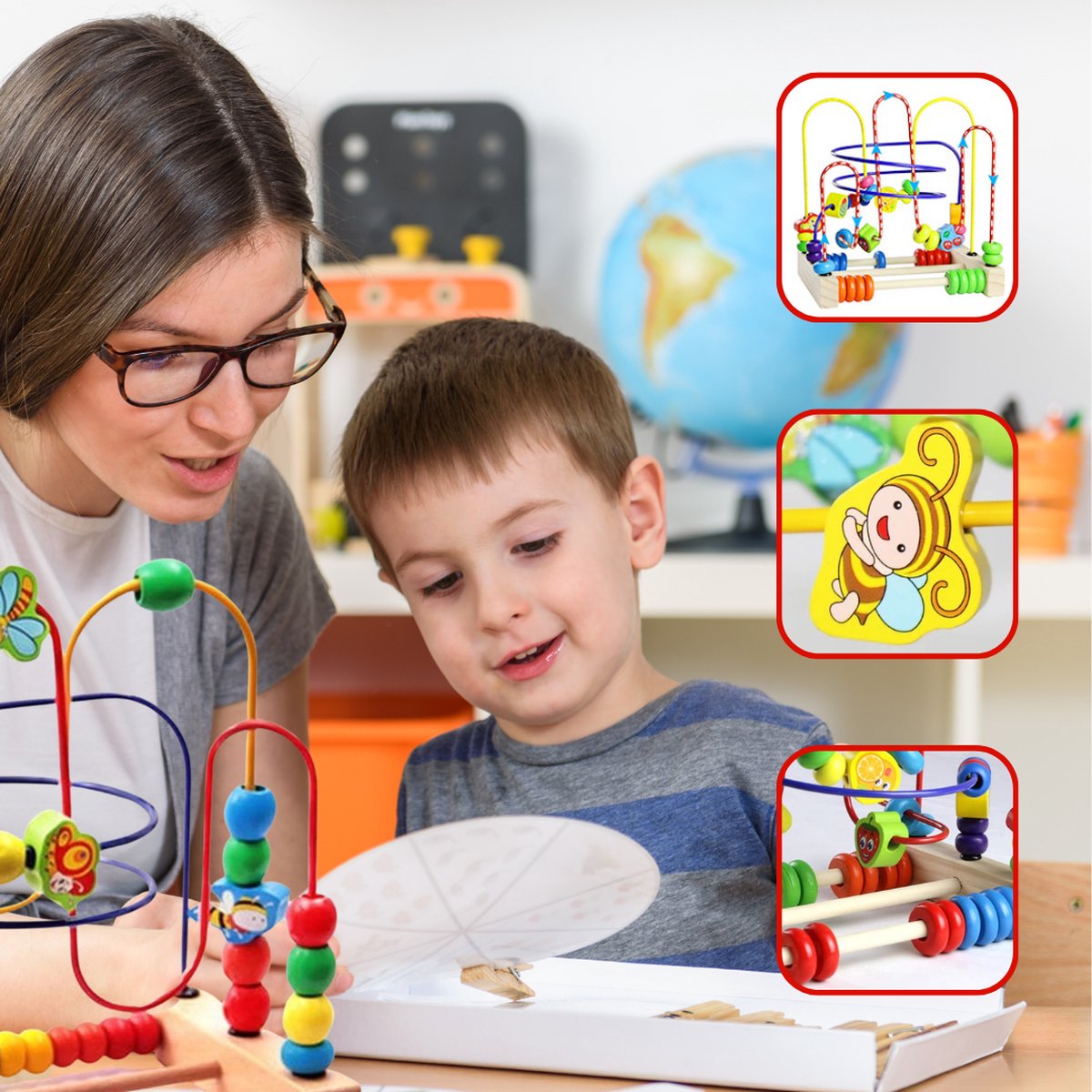 Buxibo Houten Telraam - Diverse Kleuren - Telraam Rekenen - 21,5 x 15 cm - Kinder Speelgoed Rekenrek - Educatief Spelen — afbeelding 12