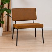 Bronx71® Industriële fauteuil Espen cognac eco-leer