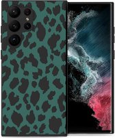 iMoshion Hoesje Geschikt voor Samsung Galaxy S23 Ultra Hoesje Siliconen - iMoshion Design hoesje - Groen / Green Leopard