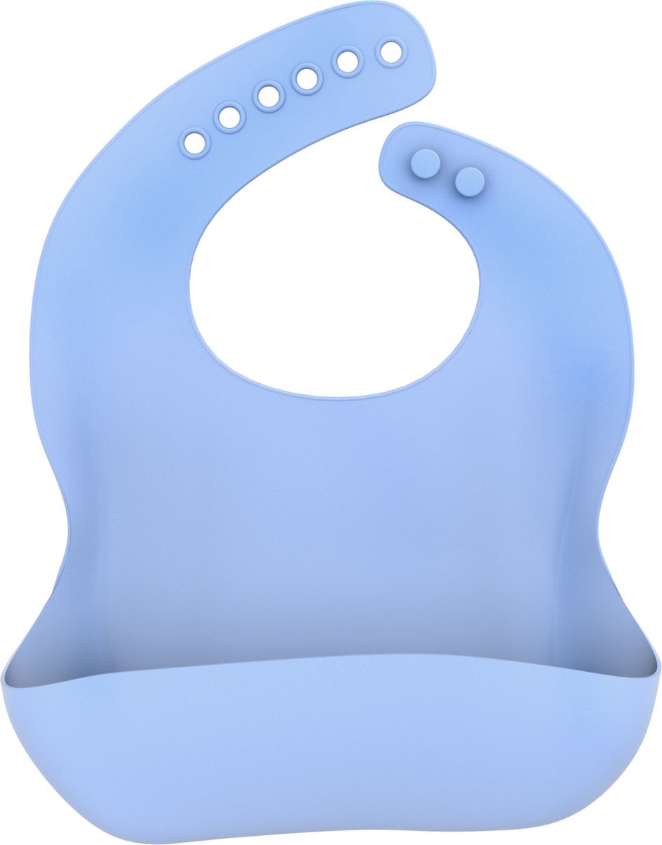 Goedkoopste Intirilife slabbetje in BLAUW gemaakt van siliconen met lekbakje BPA-vrij, vaatwasmachinebestendig, gemakkelijk schoon te maken