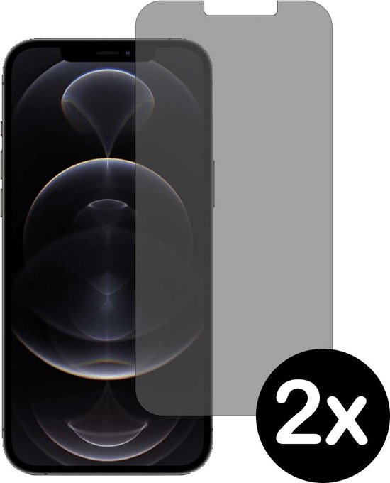 Smartphonica Privacy screenprotector voor iPhone 12 Pro Max tempered glass - 2 stuks geschikt voor iPhone 12 Pro Max