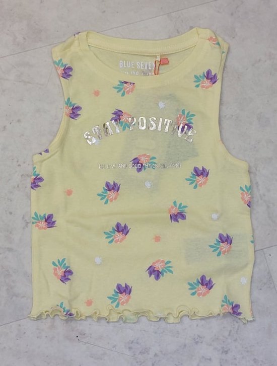 Blue Seven-Girls knitted tank top-Citrus-Yellow