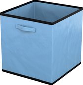 Intirilife 6x opvouwbare stoffen opbergbox in blauw - 26,7 x 26,7 x 28 cm - Multifunctionele opbergbox om te combineren met kasten of planken