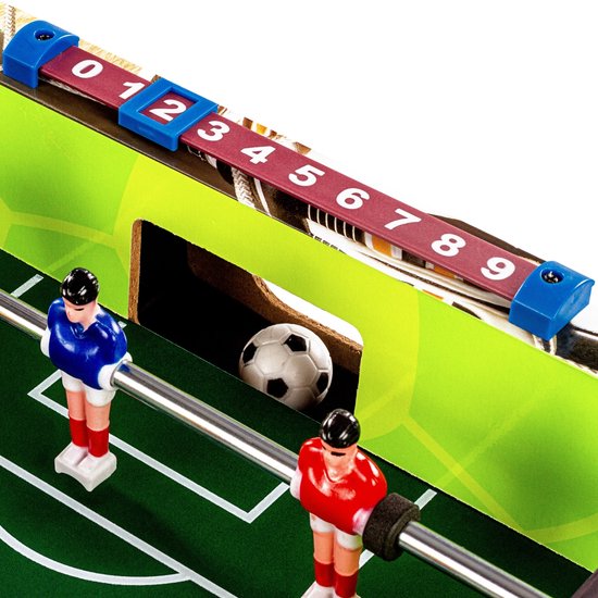 Thumbnail van een extra afbeelding van het spel Tafelvoetbal - Tafelvoetbalspel - Tafelvoetbalspel - Tafelvoetbaltafel - Voetbaltafel - Voetbaltafel klein - Op poten - 70 x 37 x 25 cm - Voetbal decor